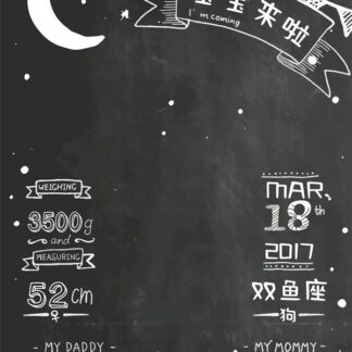 VP-003, Bộ 22 PSD vẽ phấn mẫu thiết kế thông báo, chào mừng sinh nhật cho bé sơ sinh