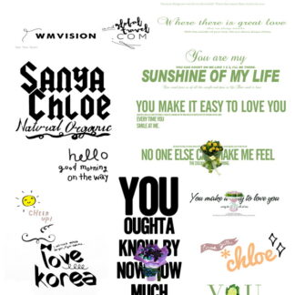 Text-014, Bộ 20 PSD text template mẫu xếp chữ cho album cưới 2019