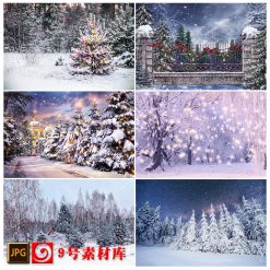 Bg-3162 Hình Nền Mùa đông Tuyết Rơi Rừng Cây đón Giáng Sinh (1)