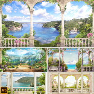 BG 2962 nen hoa chau au dan tuong phong khach 1