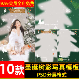 PSD 9580 phong nen bong cay thong ghep anh giang sinh 1