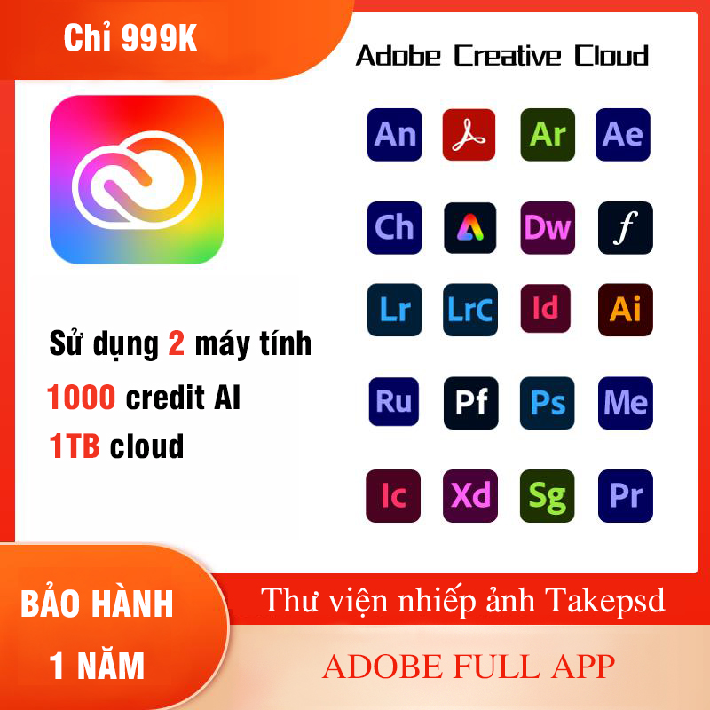 Tài Khoản Adobe Full App 1 Tb
