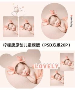T053 Bo 20 PSD nguyen ban em be so sinh tram ngay mau anh tre em psd phien ban vuong