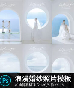 PSD 4170 Bo 5 PSD mau nen cau vom ben bo bien lang man ghep anh cap doi anh cuoi studio