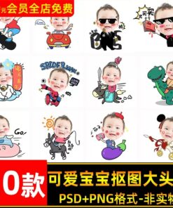 Chibi 9229 Bo 20 PSD va PNG ghep dau em be phien ban hoat hinh nhan dan vui nhon tiec sinh nhat 1