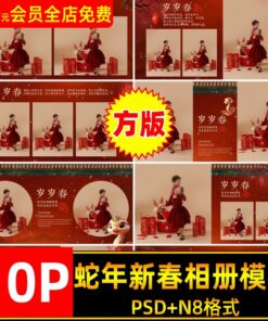 Album 1085 Bo 10 PSD mau thiet ke album anh tre em ban vuong phong cach cung dien mung nam moi 2