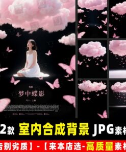 JPG 8864, Bộ 32 JPG độ nét cao vật liệu nền cánh bướm mơ mộng ghép ảnh trẻ em, phụ nữ mang thai, ảnh cưới (2)