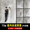 K965, Bộ 15 ảnh JPG độ nét cao nền ảnh cưới studio hoa vòm váy cưới satin trắng Vera Ai sang trọng thanh lịch (1)