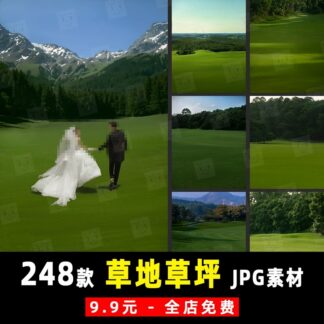 K948, Bộ 248 ảnh JPG độ nét cao vật liệu nền bãi cỏ phong cách Xiaohongshu ghép hình cưới ngoài trời thanh lịch (1)
