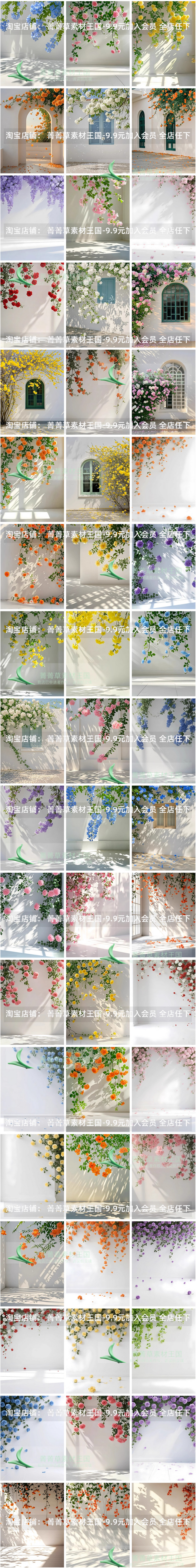 BG 6331, Bộ 50 JPG chất lượng cao hình nền hậu kỳ hoa đổ bóng trên bờ tường tuyệt đẹp ghép ảnh cưới, ảnh studio (1)